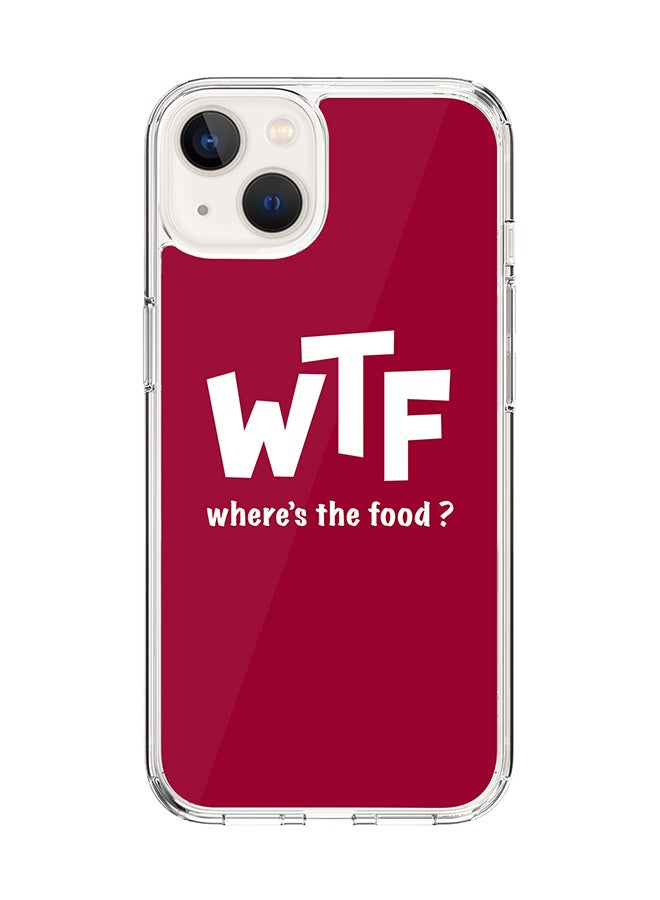 Stylizedd Classic Clear for Apple iPhone 14 Case Hybrid Soft Cover Flexible Edges Anti Drop TPU PC Gel Thin Transparent Cover [ Designed for Apple iPhone 14 ] - Where's the food? Full Print