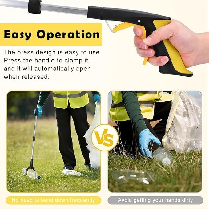 UTRUST Store Foldable Reacher Grabber Tool with Magnet – Lightweight Aluminum Long Arm Pickup Tool – Litter Picker, Trash Grabber, Garbage Picker, Claw Extender for Elderly & Disabled - Image 5