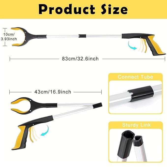 UTRUST Store Foldable Reacher Grabber Tool with Magnet – Lightweight Aluminum Long Arm Pickup Tool – Litter Picker, Trash Grabber, Garbage Picker, Claw Extender for Elderly & Disabled - Image 2