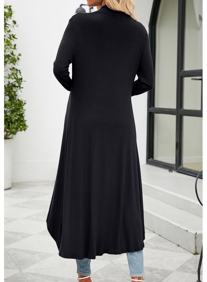 POGTMM Long Cardigan for Women Fall Long Sleeve Soft Causal Loose Fit Duster Cardigan Jackets (Black, XXL) - Image 5