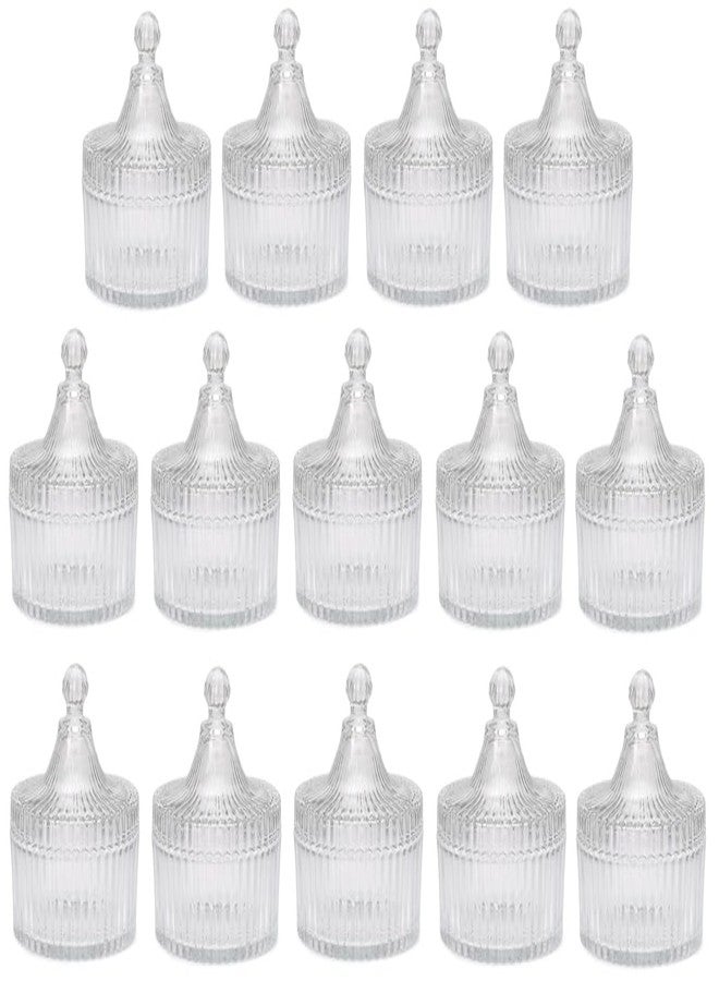 1st Time Stylish & Clear Candy Jar for Candy, Cookies, Dishes and Biscuit, Pack of 14, 300 Ml, 10 X 10 X 12 CM - Image 1
