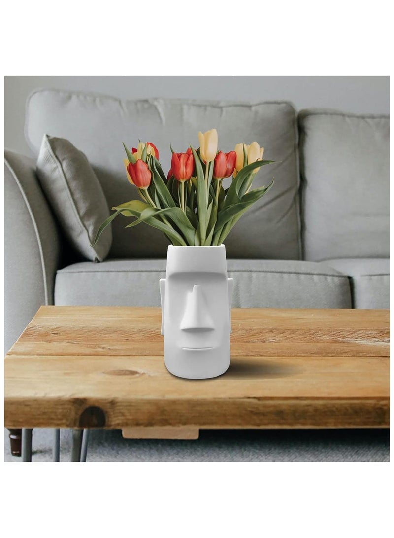 Soofam Pencil Holder, Creative Pencil Container for Desk, Pencil Cups Desk Accessories Holder with Glasses Holder, Multifunctional Resin Art Portrait Statue Rack, Office Personalized Decoration - Image 4