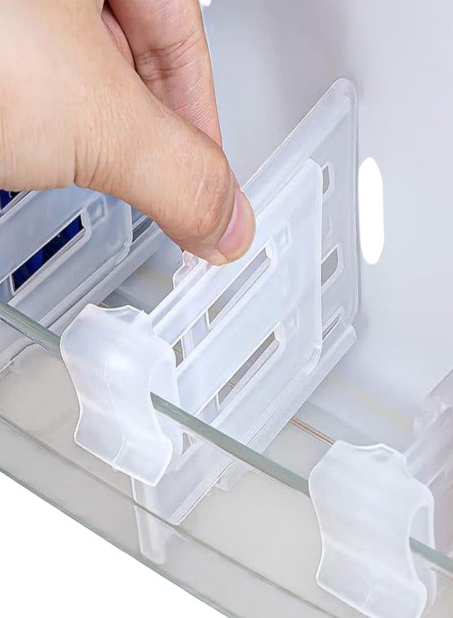 ONE POINT COLLECTIONS Adjustable Fridge Drawer Dividers Clips | Refrigerator Shelf Partition Organizer | Kitchen Storage Separator Clips for Fridge & Cabinets - Image 5