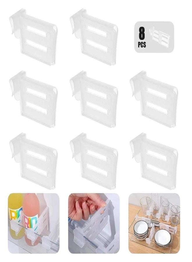 ONE POINT COLLECTIONS Adjustable Fridge Drawer Dividers Clips | Refrigerator Shelf Partition Organizer | Kitchen Storage Separator Clips for Fridge & Cabinets - Image 2