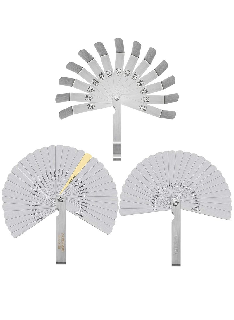 Stainless Steel Feeler Gauge Dual Marked Metric SAE Offset Valve Thickness 32Pieces, 26 Pieces, 16 Pieces for Measuring Width - Image 1