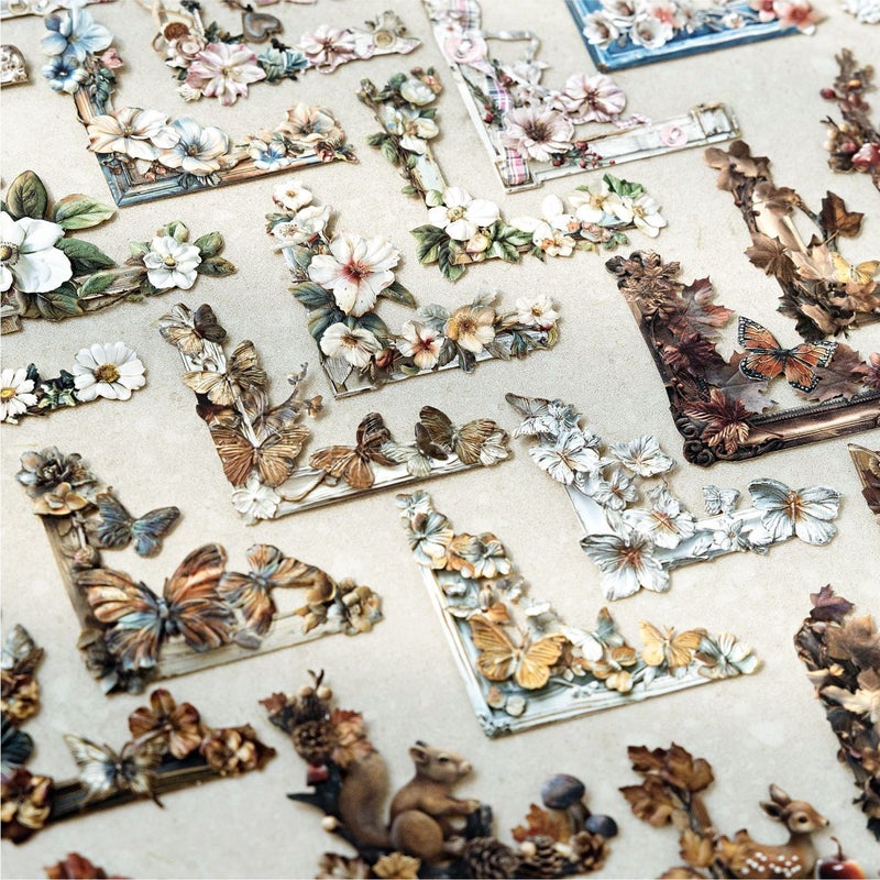 Momo Hollow Embossed Corner Stickers - Wooden Years Vintage Scrapbook DIY Decorative Stickers - Image 4