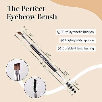 Keshima Duo Eyebrow Brush by Keshima Premium Quality Angled Eye Brow Brush and Spoolie Brush - Image 2