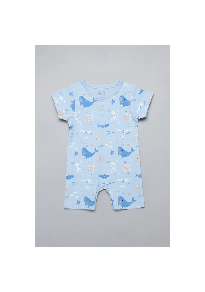 أر أند بي 3 Pack Printed Rompers with Short Sleeves
