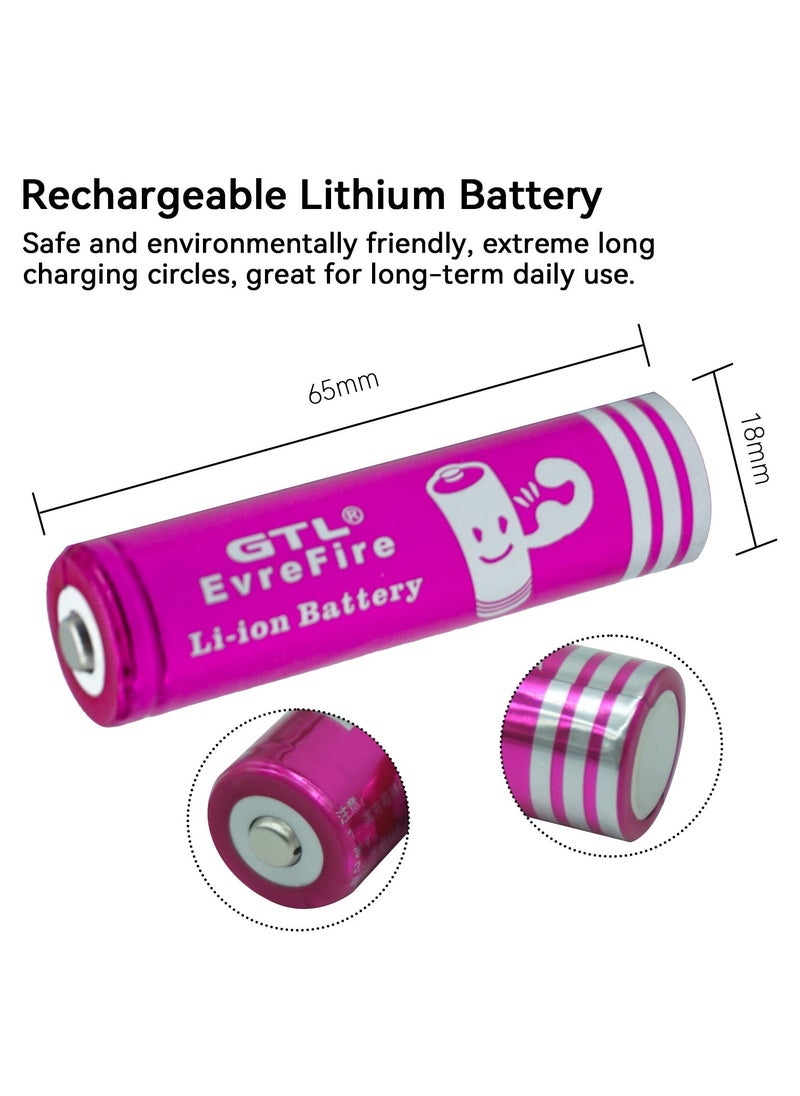 Generic - 2PCS ICR 18650 3.7V 3100mAh Rechargeable Battery Button Top Lithium battery for Flashlight Tools, Headlight, Electric Toys, RC Models, Model Aircraft, Backup Power, Mobile Power Supply - Image 1