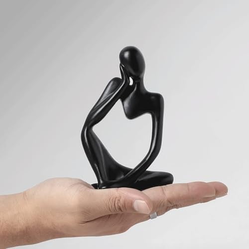 ascension Set of 3 Black Thinker Statues Modern Abstract Thinker Sculptures Decorative Showpiece for Gifting Living Room House Warming Anniversary Shelf Table Desk Birthday Office & Home Decoration - Image 2