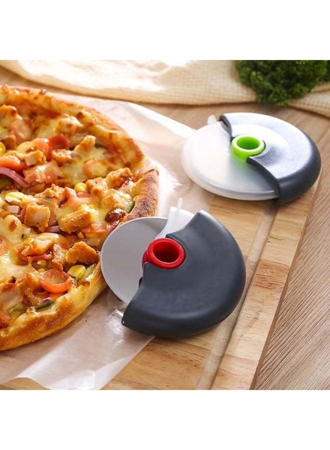 Home Clearance Sale 1pc Stainless Steel Round Wheel Cutter With Lid For Cake, Bread, And Pies - Kitchen Baking Tool With Roulette Roller, Suitable For Home Kitchen Baking, Household Pizza Baking - Image 2