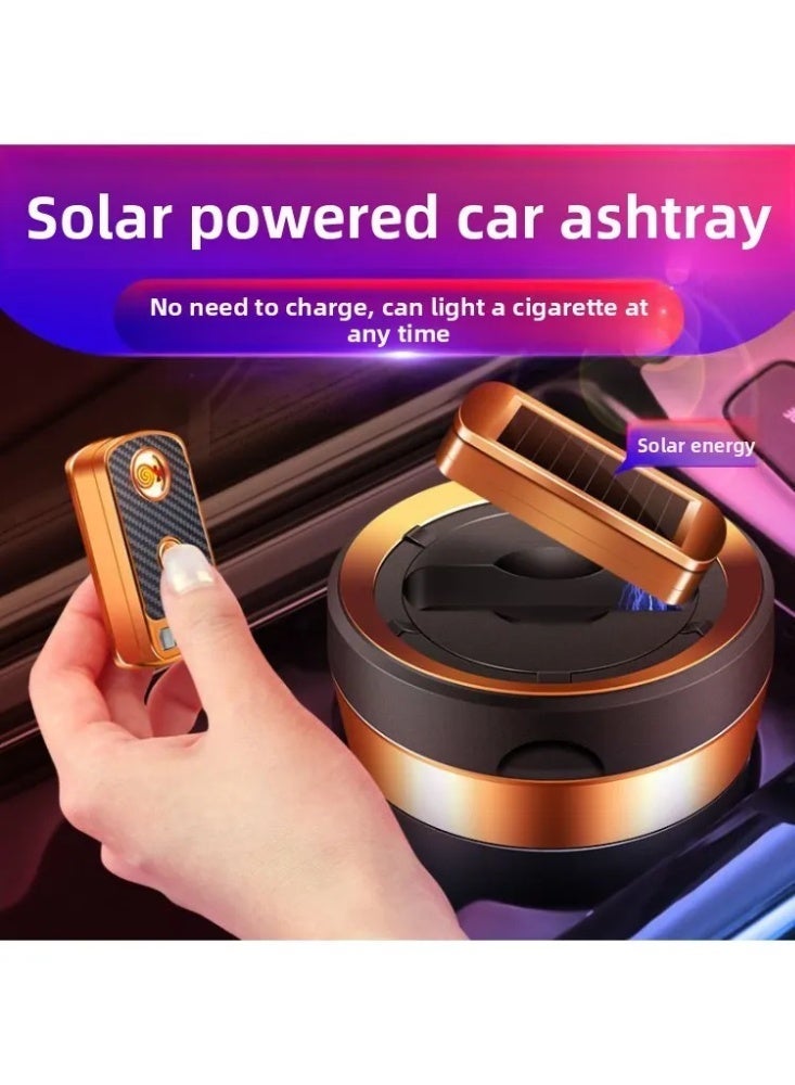 Solar Car Ashtray with USB Lighter & LED Light - Heat-Resistant Ceramic Inner Cup for BMW/Mercedes/Toyota (Certified Safety) - Image 5