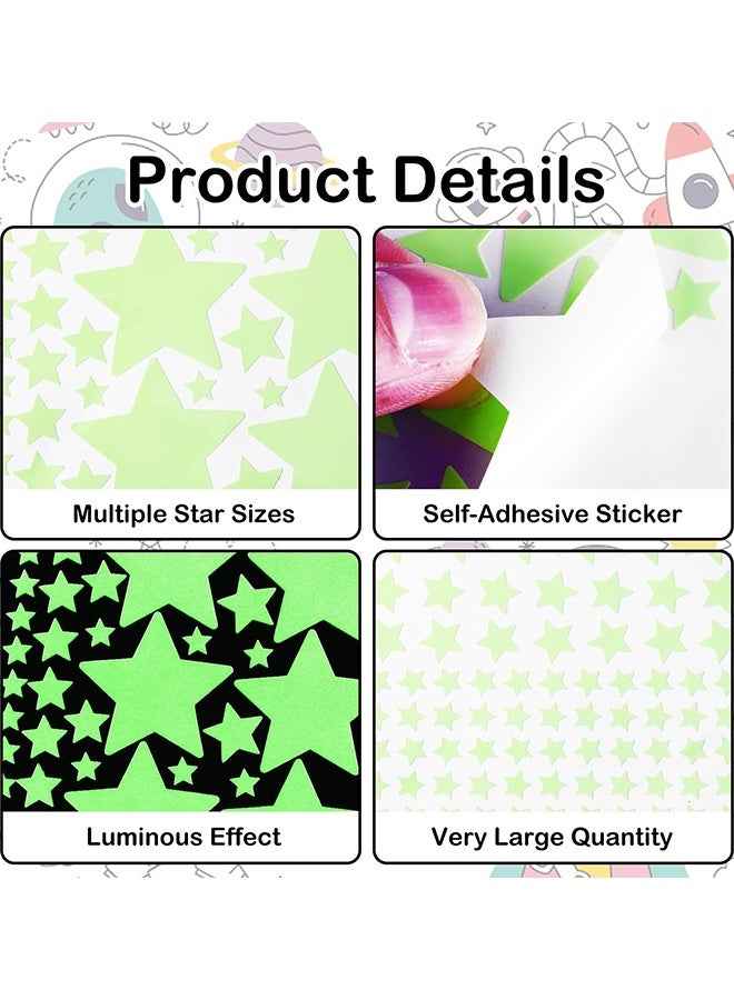 1028 Pcs 3D Glow in The Dark Stars Stickers Ceiling Wall Decorations Kids Bedrooms Nurseries Playrooms Living Spaces for Room Makeovers DIY  Birthday Parties Sleepovers Themed Events Ideal Gift - Image 3