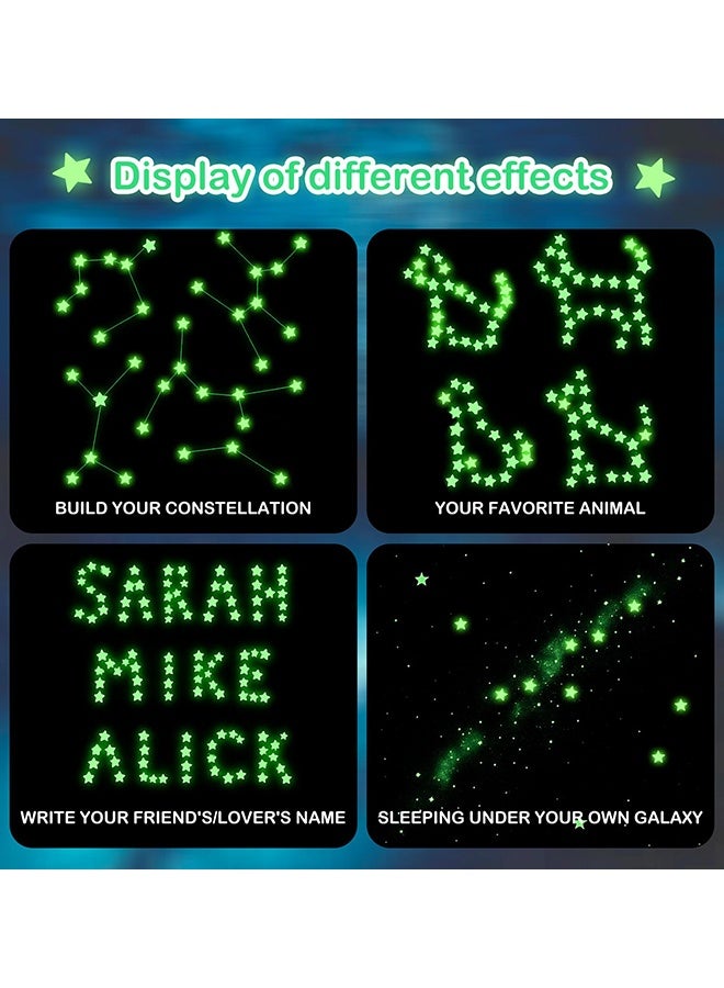 1028 Pcs 3D Glow in The Dark Stars Stickers Ceiling Wall Decorations Kids Bedrooms Nurseries Playrooms Living Spaces for Room Makeovers DIY  Birthday Parties Sleepovers Themed Events Ideal Gift - Image 5