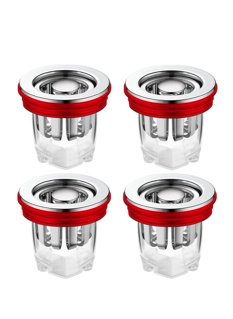 Excefore 4 Pack Bathroom Sink Strainer, Anti-Odor Anti-Clog Sink Drain Strainer, Suitable for Kitchen Bathtub Sink Drains Anti Clogging Sink Drain Filter  - Image 1