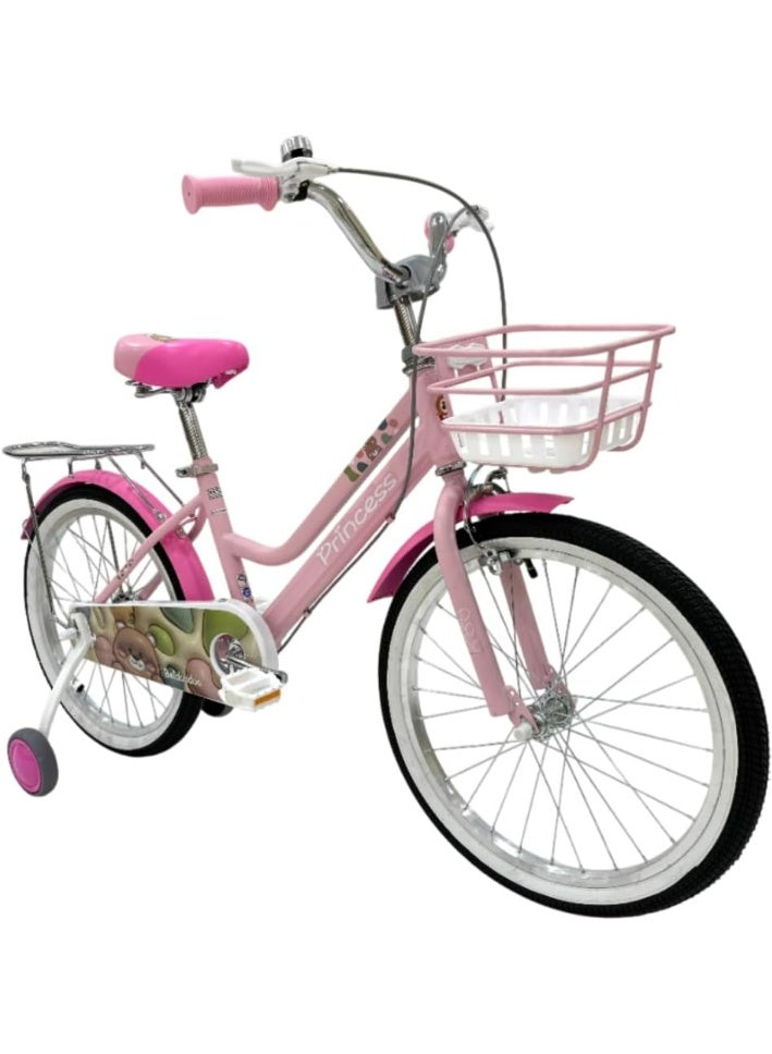 RALLY BICYCLE RALLY Girls Kids Bicycle 20 Inch | Training Wheels | Basket | Chain Cover | Cargo Rack | Age 6–10 Years - Image 2