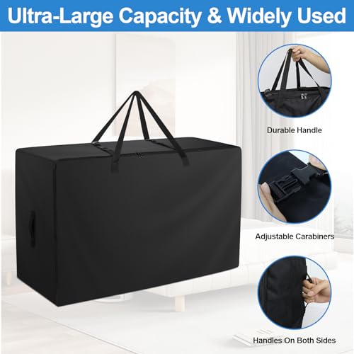 Raweao Folding Mattress Bag - 600D Oxford Cloth Heavy Duty Carry Case for Tri-Fold Guest Bed Mattress (Fits 6"" Full Mattress, Black), A-364 - Image 4
