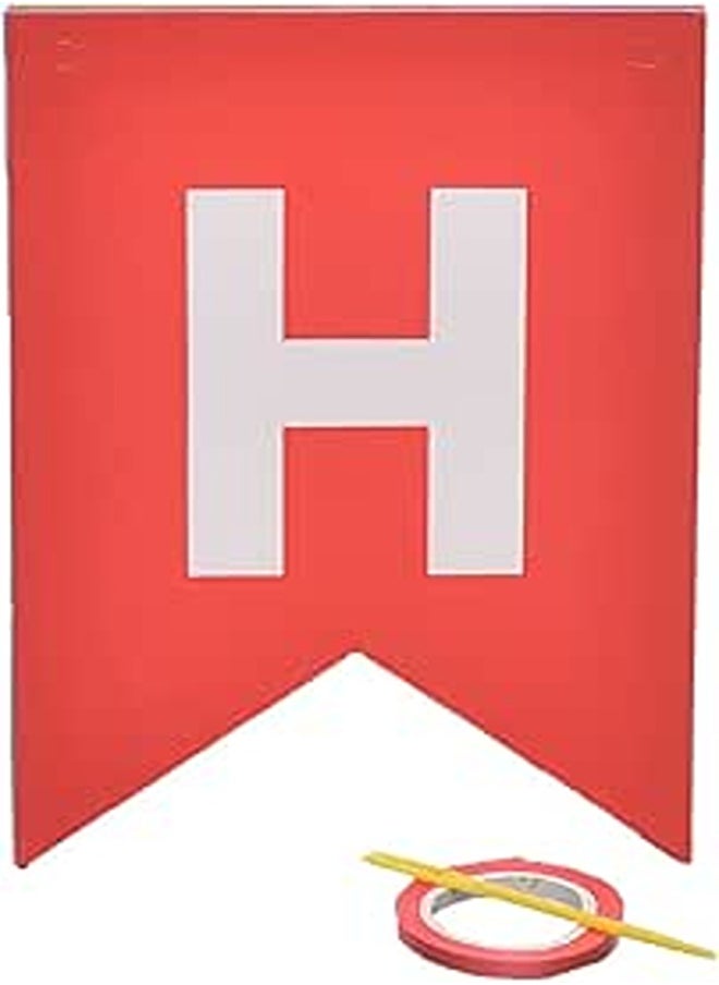Generic Party banner with happy birthday design and stripe for party decoration - red white 
