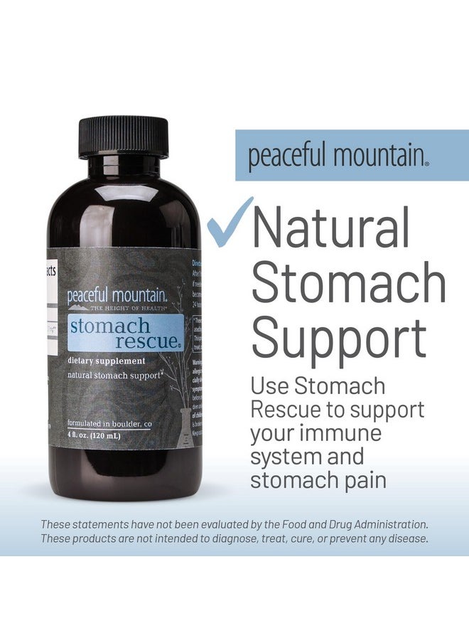 Peaceful Mountain - Stomach Rescue - Natural Stomach Support & Immunity Booster - With Elemental Silver & Peppermint Essential Oil To Help Ease Stomach Discomfort - 4 Fl. Oz - Image 1