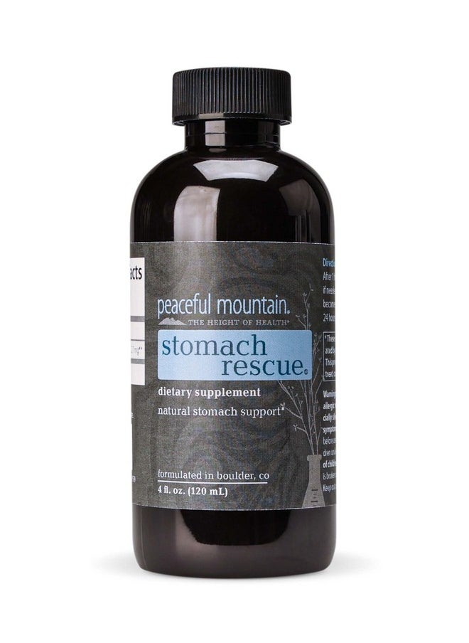 Peaceful Mountain - Stomach Rescue - Natural Stomach Support & Immunity Booster - With Elemental Silver & Peppermint Essential Oil To Help Ease Stomach Discomfort - 4 Fl. Oz - Image 1