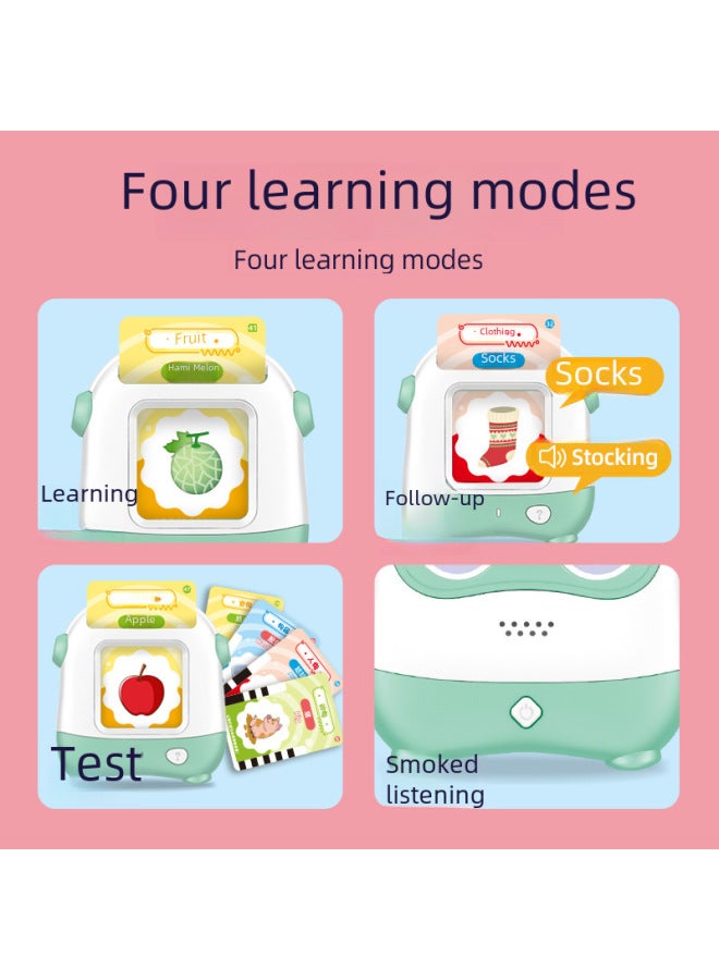 Puzzle Enlightenment Card Early Education Machine Children's Intelligence Chinese And English Bilingual Card Learning Machine Toy-Color:English Version Pink (220 Card Contents) - Image 5