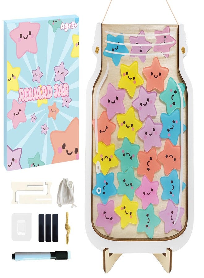 Yoink Star Jar Reward for Kids with 24 Colorful Stars, Magnetic Star Jar Reward System for Kids Positive Behavior, Classroom Management Tools, Potty Training and Chore Rreward Chart for Boys Girls - Image 1