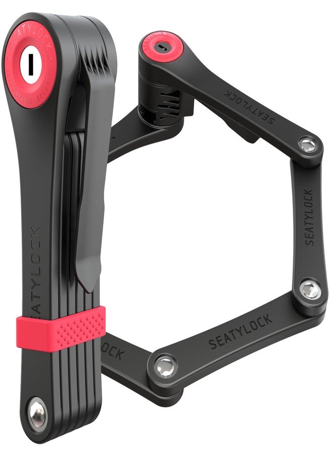 Seatylock FoldyLock Clipster Folding Bike Lock - Wearable Compact Bicycle Lock - Lightweight Smart Bike Security Accessory with Key Set for Bikes E Bikes and Scooters - 29.5" - Image 1