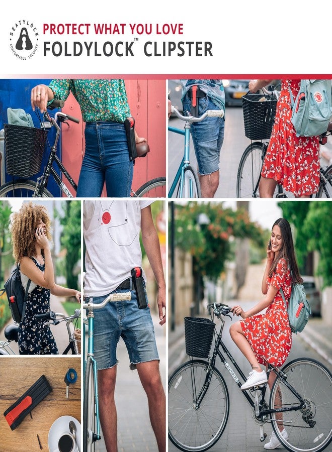 Seatylock FoldyLock Clipster Folding Bike Lock - Wearable Compact Bicycle Lock - Lightweight Smart Bike Security Accessory with Key Set for Bikes E Bikes and Scooters - 29.5" - Image 5