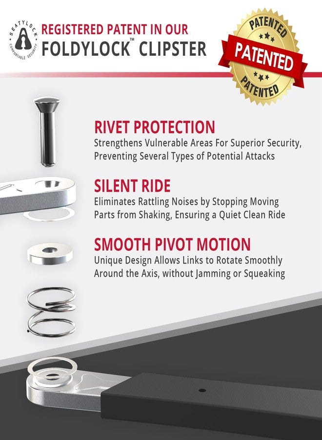 Seatylock FoldyLock Clipster Folding Bike Lock - Wearable Compact Bicycle Lock - Lightweight Smart Bike Security Accessory with Key Set for Bikes E Bikes and Scooters - 29.5" - Image 3