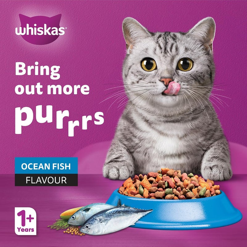 Whiskas Ocean Fish Dry Cat Eat, Pack of 1.2 x 6 kg, Adult Cats 1+ Years, Dry Cat Food, Great Taste for Cat Health and Activity - Image 2