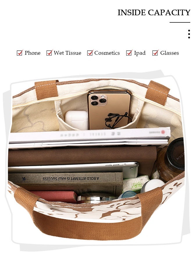 DUNISO Women's Shoulder Tote Bag Canvas Handbag For Women Large Capacity Bucket Bag Fashionable Travel Messenger Shoulder Bag for Ladies Girls College Students - Image 3