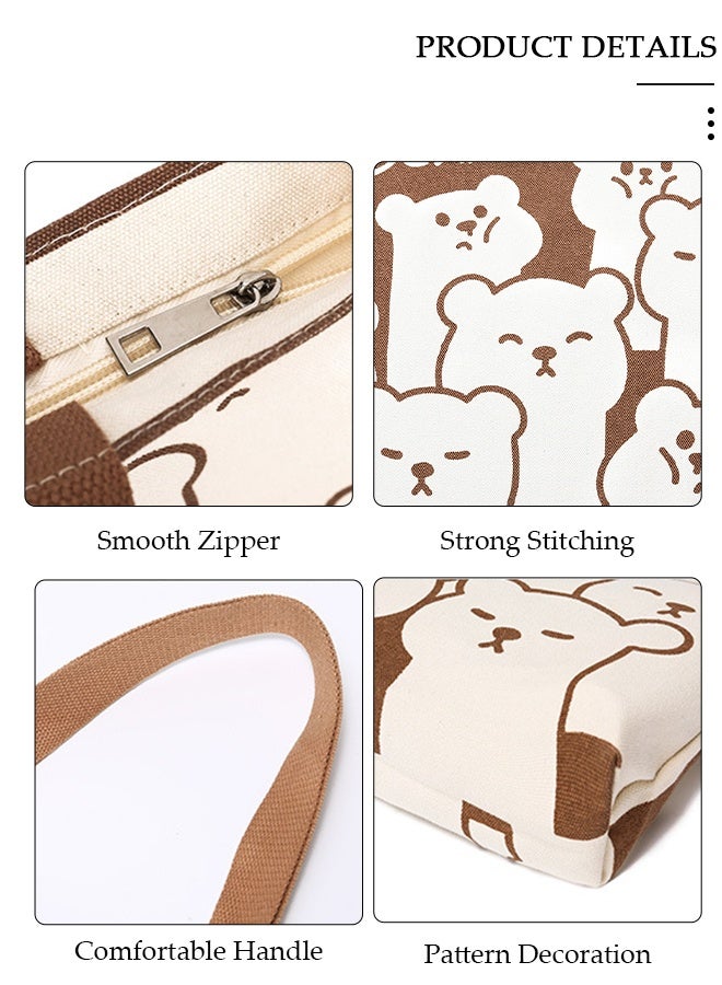 DUNISO Women's Shoulder Tote Bag Canvas Handbag For Women Large Capacity Bucket Bag Fashionable Travel Messenger Shoulder Bag for Ladies Girls College Students - Image 2