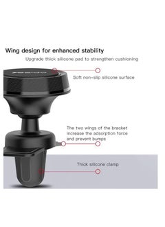 Yesido Mobile Magnetic Car Holder Black, 360 Degree Magnetic Mount Air Vent Cradle Compatible with iPhone 12 mini/12/12 pro, Samsung Galaxy S21/20 or Note Ultra, Huawei and more  - Image 2