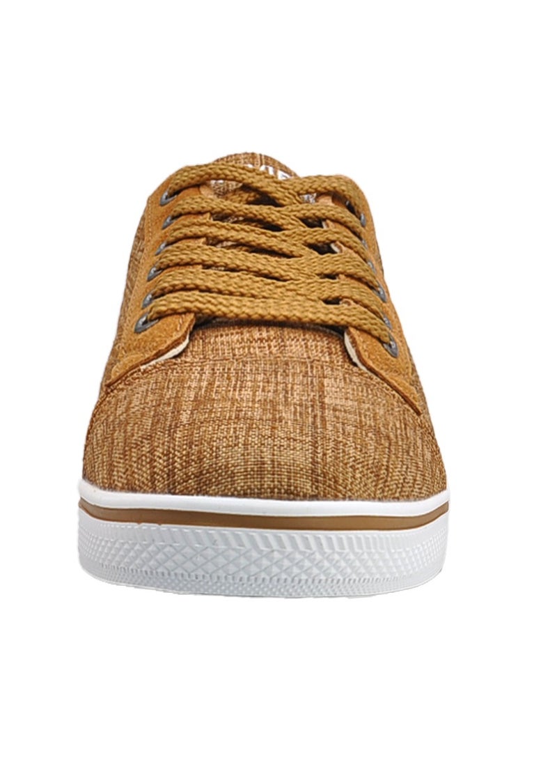 سكاي فيو أحذية رجالي كاجوال رجالي أحذية رياضية قماشية منخفضة العلوية مريحة للمشي للرجال بني - Image 4