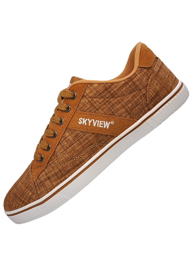 سكاي فيو أحذية رجالي كاجوال رجالي أحذية رياضية قماشية منخفضة العلوية مريحة للمشي للرجال بني - Image 3