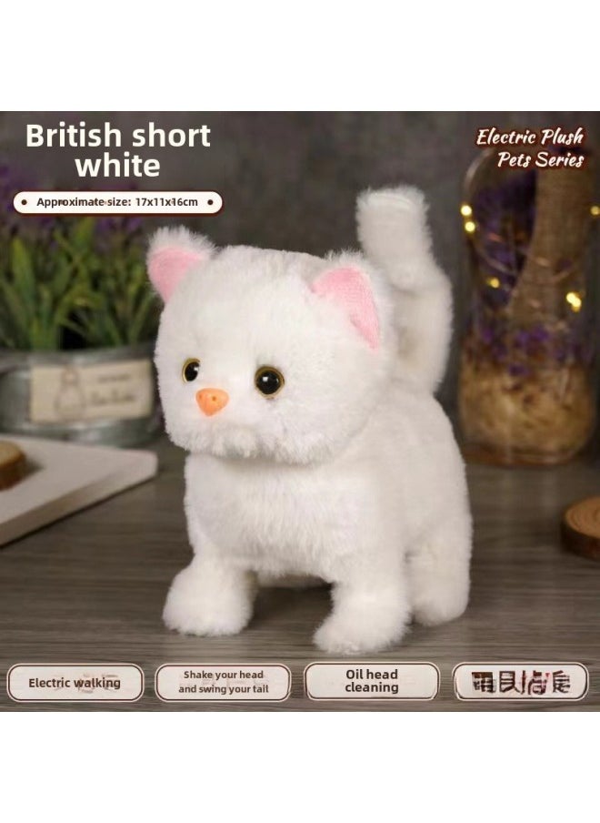 Children's Simulated Teddy Rabbit Electric Pet Dog Plush Walking Barking Toy Electronic Pet Dog Toy-Color:Ying Short ]-Specifications:Rope Bell Charger Rechargeable Battery Screwdriver  - Image 1