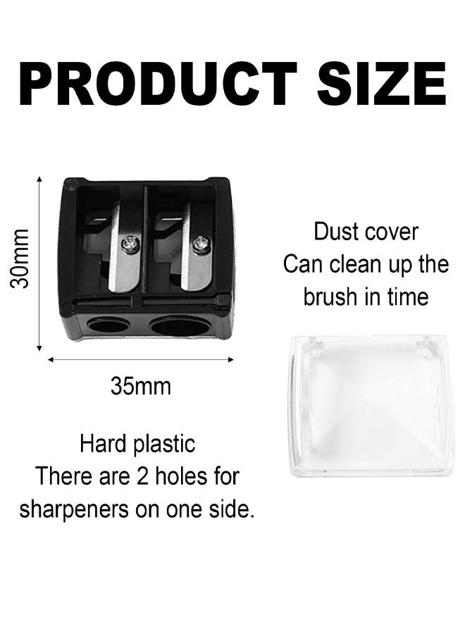 2 PCS Eyeliner Sharpener, 2 Holes Makeup Sharpener, Compact Eyebrow Pencil Sharpener For Various Sizes Of Eyebrow Pencil, Eyeliner, Lip Liner etc - Image 2