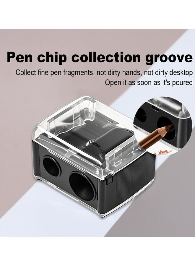 2 PCS Eyeliner Sharpener, 2 Holes Makeup Sharpener, Compact Eyebrow Pencil Sharpener For Various Sizes Of Eyebrow Pencil, Eyeliner, Lip Liner etc - Image 3
