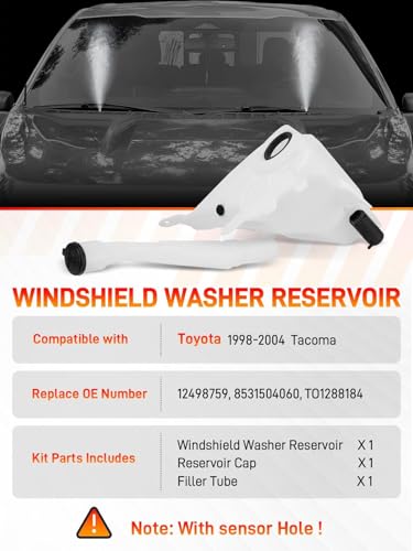 GDUKOP 8531504060 Windshield Washer Reservoir with Cap, with Sensor Hole in Bottom Compatible with Toyota Tacoma 1998-2004, Washer Tank Replaces# TO1288184 85315-04060 12498759 - Image 2