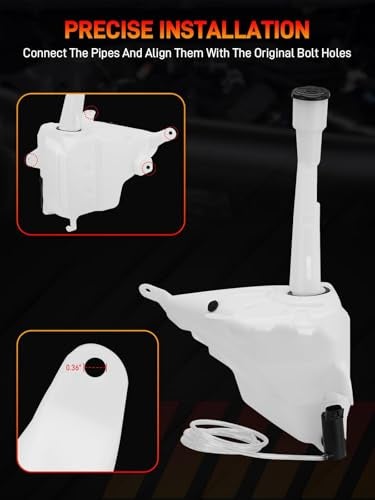 GDUKOP 8531504060 Windshield Washer Reservoir with Cap, with Sensor Hole in Bottom Compatible with Toyota Tacoma 1998-2004, Washer Tank Replaces# TO1288184 85315-04060 12498759 - Image 5
