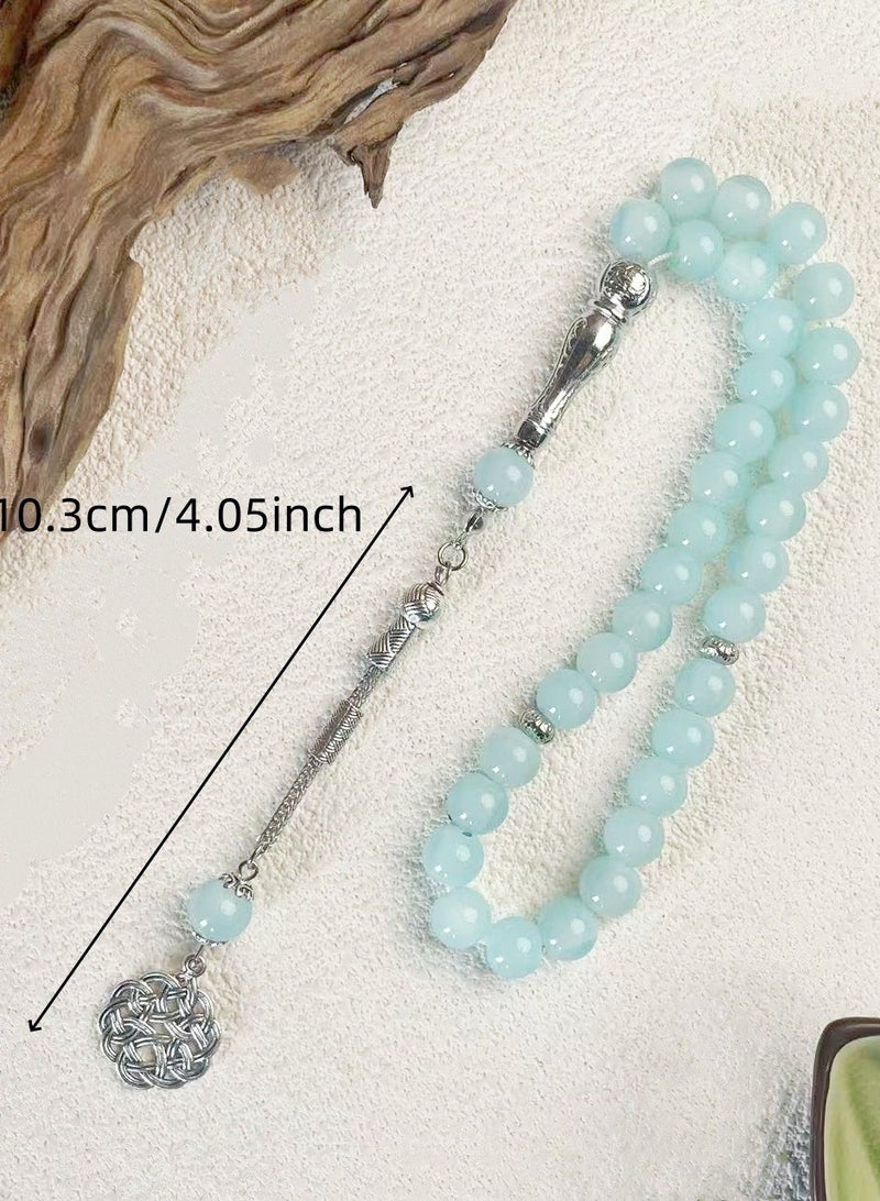 10mm 33-piece jade glass daily prayer bracelet  - Image 2