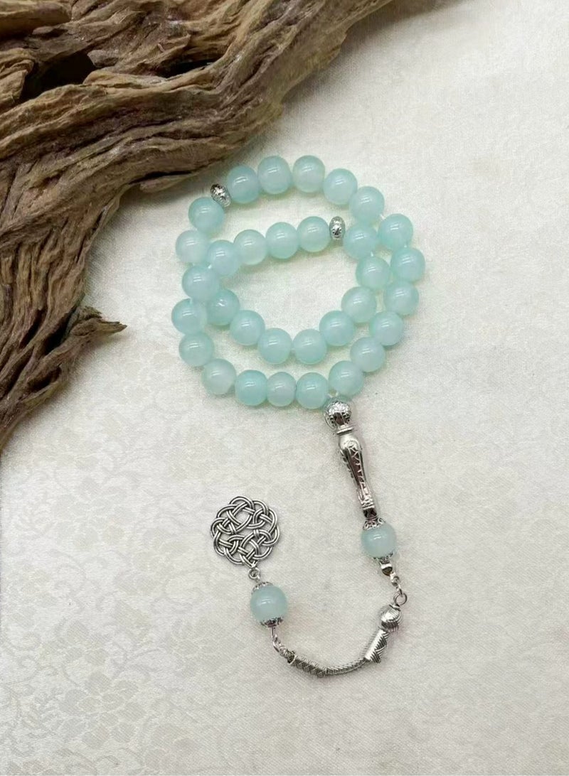 10mm 33-piece jade glass daily prayer bracelet - Image 2