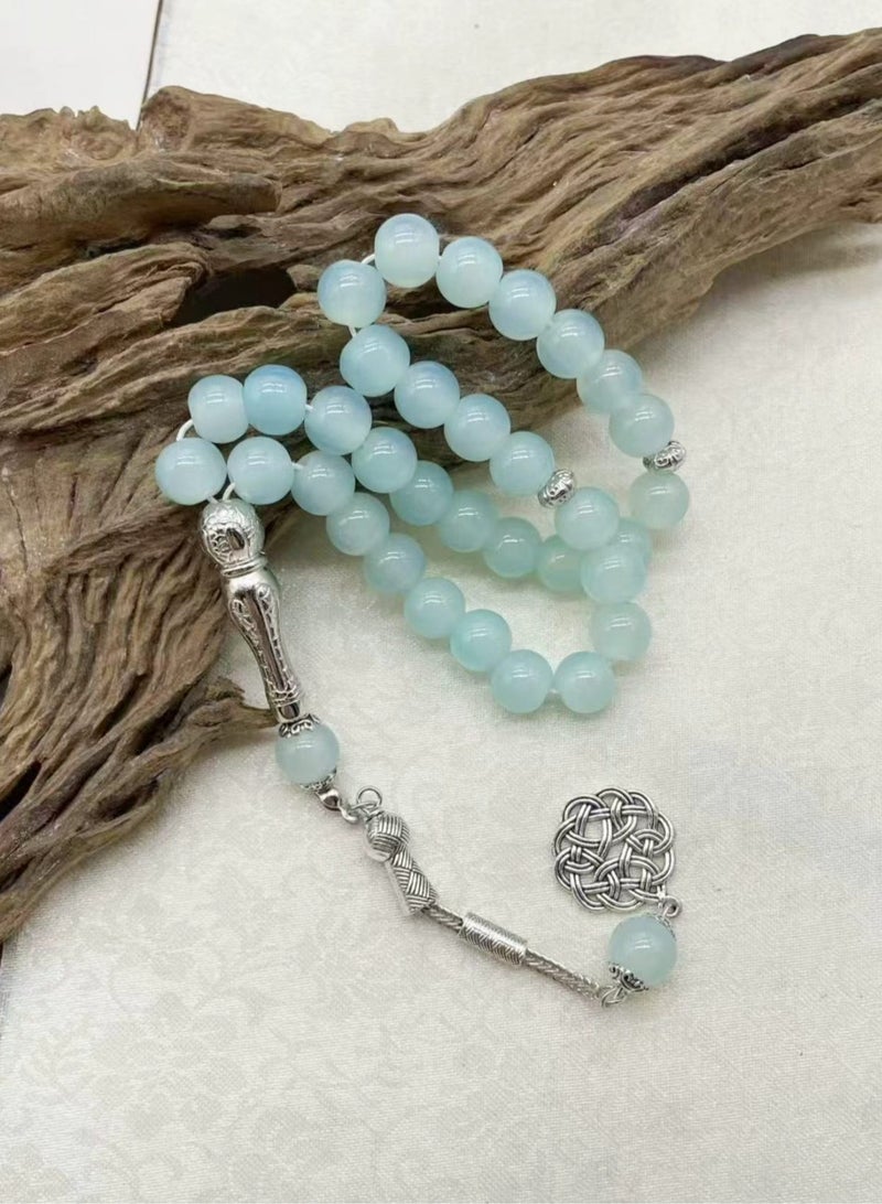 10mm 33-piece jade glass daily prayer bracelet - Image 3