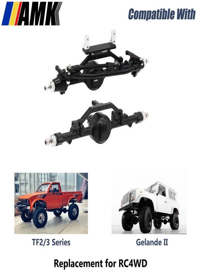 امك مجموعة كاملة من المحور الأمامي الخلفي من الألومنيوم AMK 1/10 RC Crawler لـ 6x6 4WS توجيه رباعي العجلات لـ RC4WD Gelande II TF2 D110 Yota II ترقيات (الخلف) - Image 2
