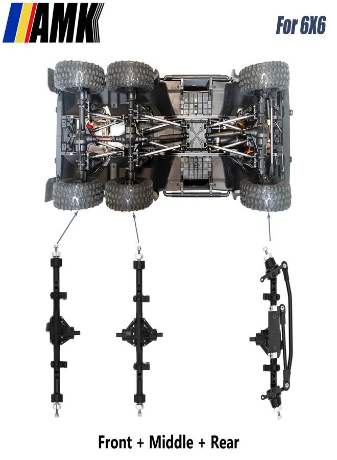 امك مجموعة كاملة من المحور الأمامي الخلفي من الألومنيوم AMK 1/10 RC Crawler لـ 6x6 4WS توجيه رباعي العجلات لـ RC4WD Gelande II TF2 D110 Yota II ترقيات (الخلف) - Image 5