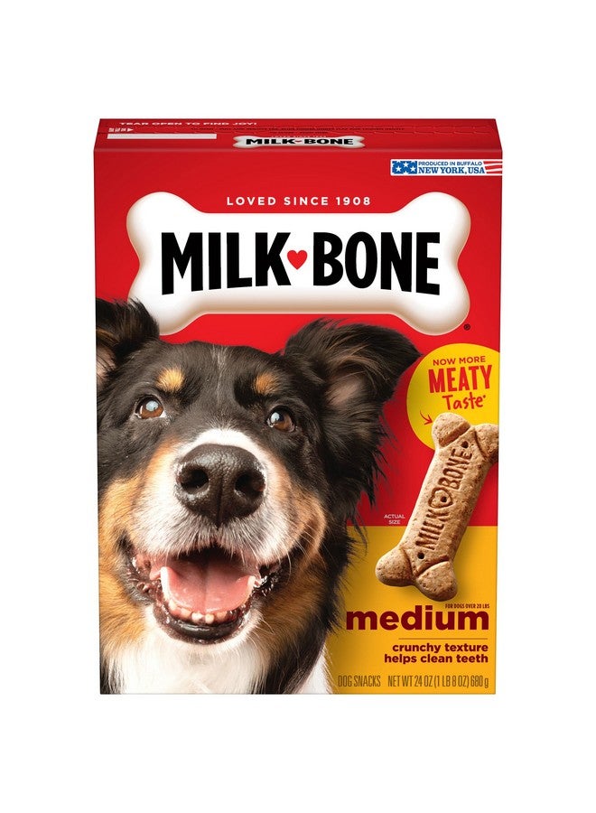 ميلك-بون مكافآت الكلاب الأصلية للكلاب متوسطة الحجم، 24 أونصة، بسكويت مقرمش يساعد على تنظيف الأسنان - Image 1