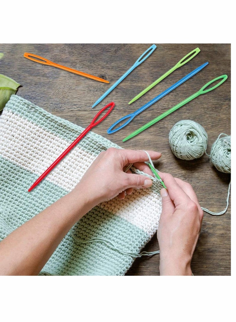 SYOSI Knitting Tools Accessories, Crochet Marker Kit with Large Eye Plastic Needles, Stitch Marker Ring, Crochet Clips, U Shape Needles, Plastic Bow Shape Needles for Beginner, 53 Pcs - Image 4