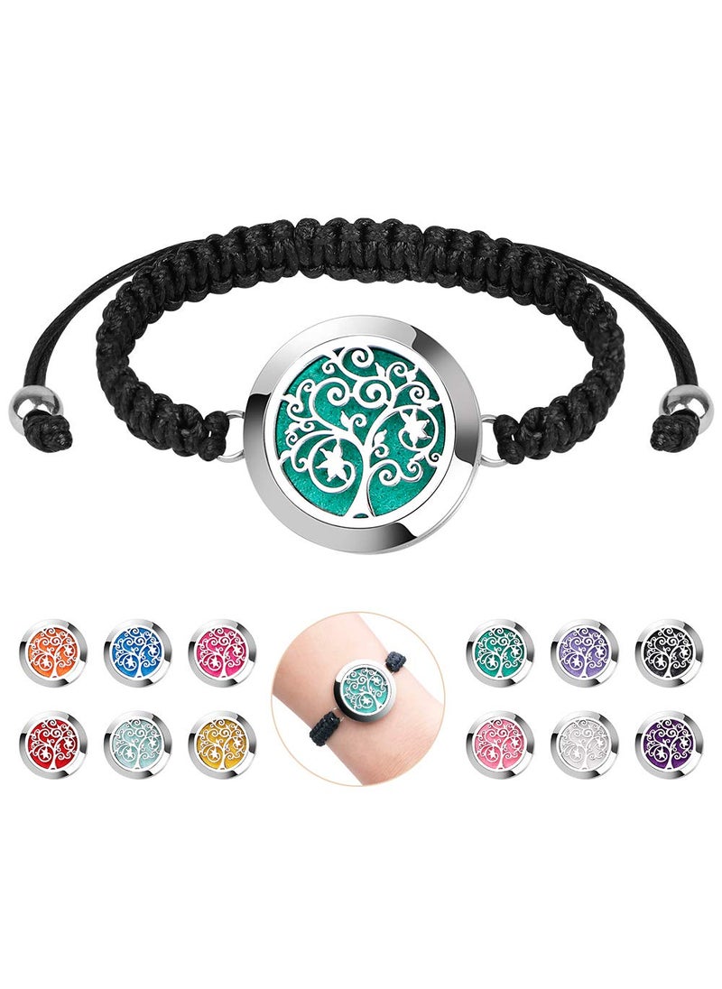 ttstar ttstar Essential Oil Diffuser Bracelet Set  Stainless Steel Aromatherapy Locket with Adjustable Band Includes 12pcs Refill Pads Gift for Women 