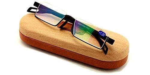 V.W.E Featherweight Slim Half Rim Memory Flex Reading Glasses With Anti-reflective AR Coating (black, 2.50) - Image 1