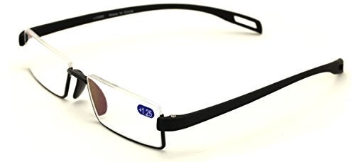V.W.E Featherweight Slim Half Rim Memory Flex Reading Glasses With Anti-reflective AR Coating (black, 2.50) - Image 3